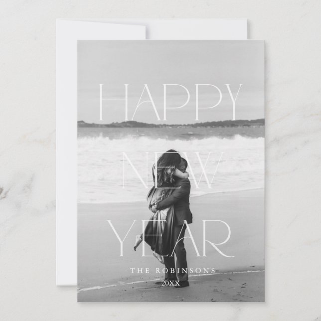 Cartes Pour Fêtes Annuelles Bonne année élégante (Devant)