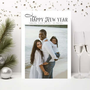 Cartes Pour Fêtes Annuelles Bonne Année Famille Moderne Chic Collage 4 Photos