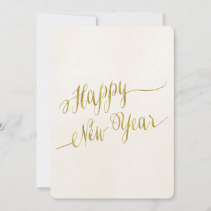 Cartes Pour Fêtes Annuelles Bonne année Faux Gold Foil Salutation