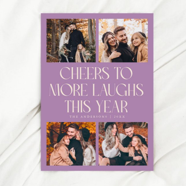 Cartes Pour Fêtes Annuelles Bonne année Lilac Multi Photo (Créateur téléchargé)