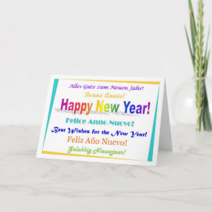 Cartes Pour Fêtes Annuelles Bonne année - multilingue