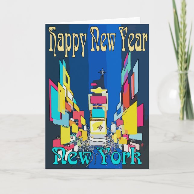 Cartes Pour Fêtes Annuelles Bonne année New York (Devant)