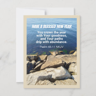 Cartes Pour Fêtes Annuelles Bonne année océan bleu foi chrétienne