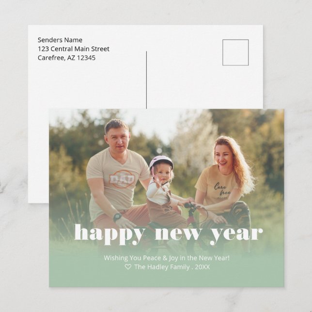 Cartes Pour Fêtes Annuelles Bonne année personnalisée (Devant / Derrière)