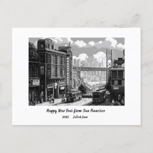Cartes Pour Fêtes Annuelles Bonne année personnalisée 2025 San Francisco