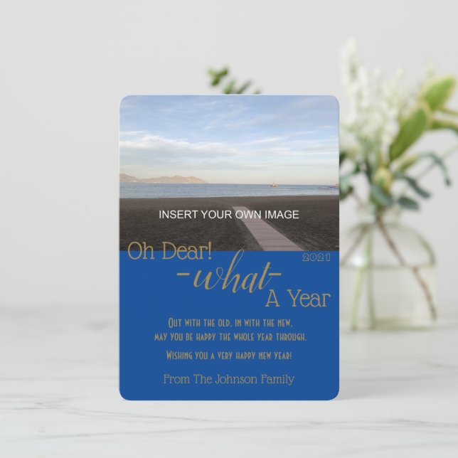 Cartes Pour Fêtes Annuelles Bonne année Quelle année photo (Debout devant)