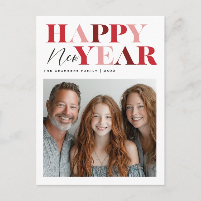 Cartes Pour Fêtes Annuelles Bonne année Red Design (Devant)