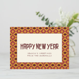 Cartes Pour Fêtes Annuelles Bonne année Rétro motif du milieu du siècle