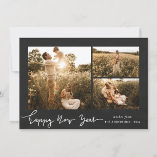 Cartes Pour Fêtes Annuelles Bonne année Script Vintage Multi Photo