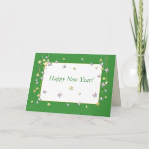 Cartes Pour Fêtes Annuelles Bonne année Stars Green