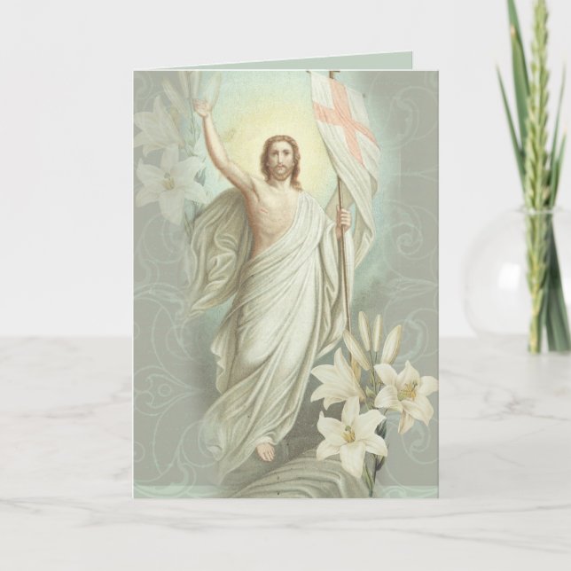 Cartes Pour Fêtes Annuelles Bonne Bénédiction de Pâques Prière Résurrection Vi (Devant)
