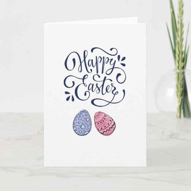 Cartes Pour Fêtes Annuelles Bonne calligraphie moderne de Pâques (Devant)