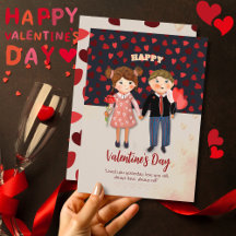 Bonne Couple Valentine's Day Flat Holiday Card