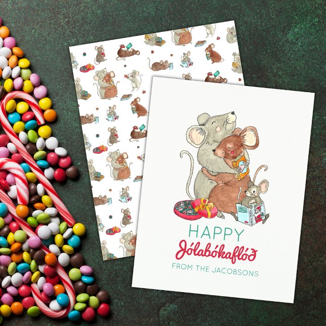 Cartes Pour Fêtes Annuelles Bonne famille de souris Jolabokaflod (Créateur téléchargé)