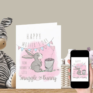Cartes Pour Fêtes Annuelles Bonne fête des mères de Little Snuggle Bunny Pink