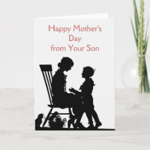 Bonne fête des mères du fils, Vintage Silhouette