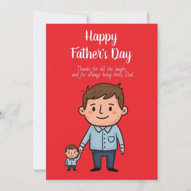 Cartes Pour Fêtes Annuelles Bonne Fête des pères caricature Papa & Fils (Devant)