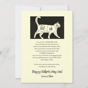 Cartes Pour Fêtes Annuelles Bonne Fête des pères Du Chat Drôle
