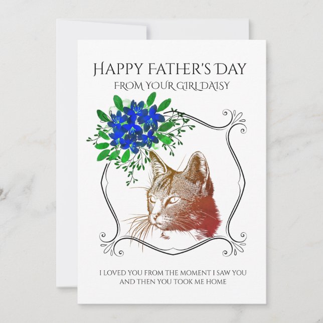 Cartes Pour Fêtes Annuelles Bonne Fête des pères Du Chat Photo Personnalisée (Devant)