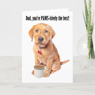 Cartes Pour Fêtes Annuelles Bonne Fête des pères mignonne chiot en lunettes