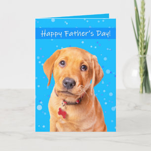Cartes Pour Fêtes Annuelles Bonne Fête des pères mignonne chiot sur bleu