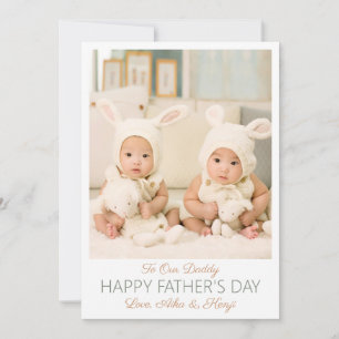 Cartes Pour Fêtes Annuelles Bonne Fête des pères Photo personnalisée Twins Car