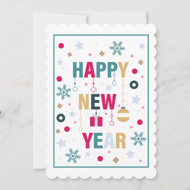 Cartes Pour Fêtes Annuelles Bonne fête du Nouvel An (Devant)