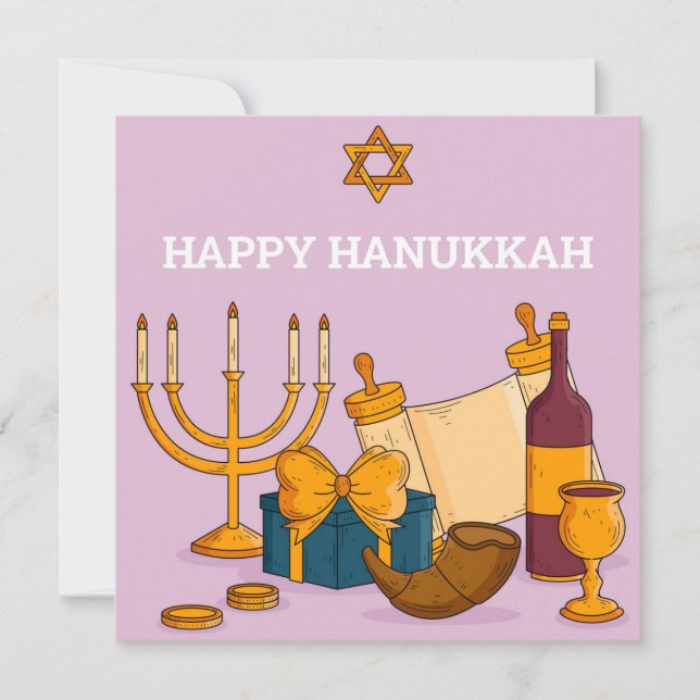 Cartes Pour Fêtes Annuelles Bonne Hanoukka (Devant)