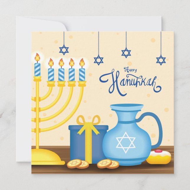 Cartes Pour Fêtes Annuelles Bonne Hanoukka (Devant)