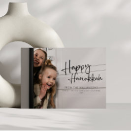 Cartes Pour Fêtes Annuelles Bonne Hanoukka Minimalist photos de noms de famill