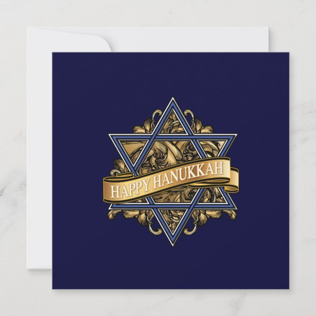 Cartes Pour Fêtes Annuelles Bonne Hanoukka Star de David (Devant)