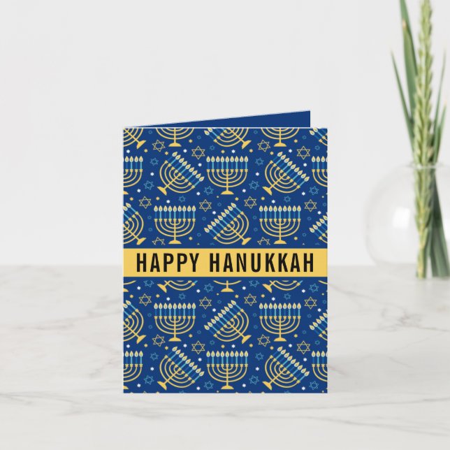 Cartes Pour Fêtes Annuelles Bonne Hanoukka Star de David Cute tendance (Devant)