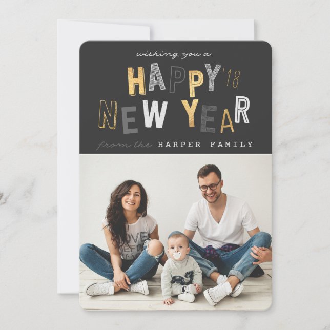 CARTES POUR FÊTES ANNUELLES BONNE NOUVELLE ANNÉE (Devant)