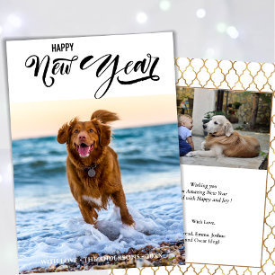 Cartes Pour Fêtes Annuelles BONNE NOUVELLE ANNÉE Photo minimaliste de script