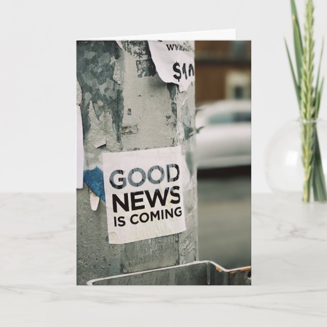 Cartes Pour Fêtes Annuelles BONNE NOUVELLE Texte personnalisé Nouvel An (Devant)