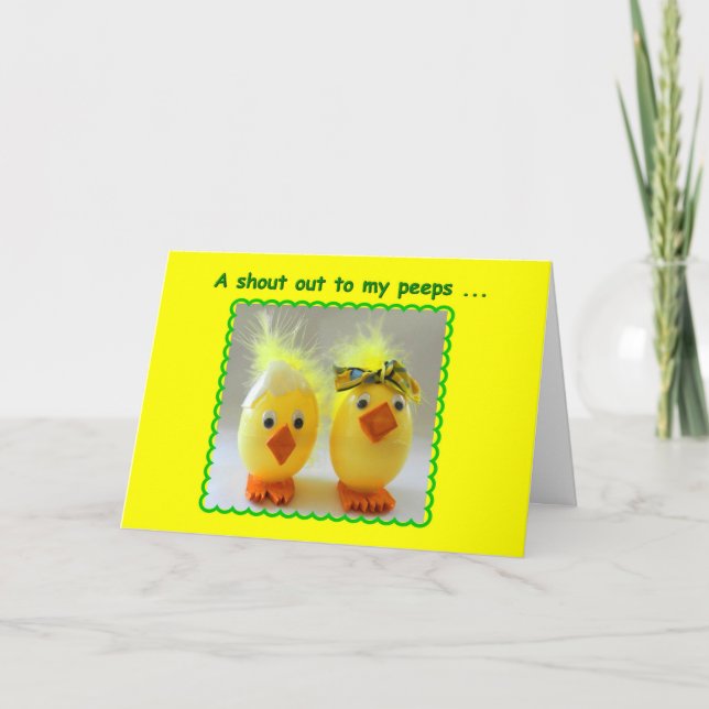 Cartes Pour Fêtes Annuelles Bonne Pâques à mes Peeps Petits Poussins (Devant)