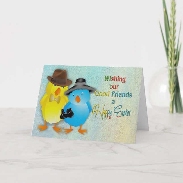 Cartes Pour Fêtes Annuelles Bonne Pâques à nos bons amis (Devant)