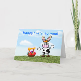 Cartes Pour Fêtes Annuelles Bonne Pâques avec humour de vache drôle