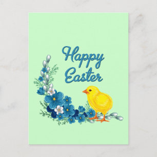 Cartes Pour Fêtes Annuelles Bonne Pâques avec un bébé poussin