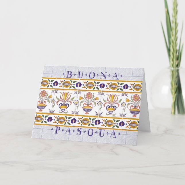 Cartes Pour Fêtes Annuelles Bonne Pâques en italien (Devant)