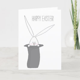 Cartes Pour Fêtes Annuelles Bonne Pâques ! Lapin mignon dans un chapeau haut