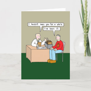 Cartes Pour Fêtes Annuelles Bonne patiente de Noël en consultation Cartoon