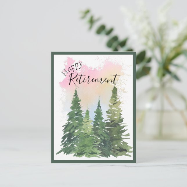 Cartes Pour Fêtes Annuelles Bonne retraite - Personnaliser - Aquarelles (Debout devant)