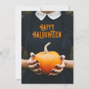 Cartes Pour Fêtes Annuelles Bonne robe noire de citrouille Halloween