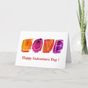 Cartes Pour Fêtes Annuelles Bonne Saint-Galentin   Aquarelle 'LOVE' Moderne
