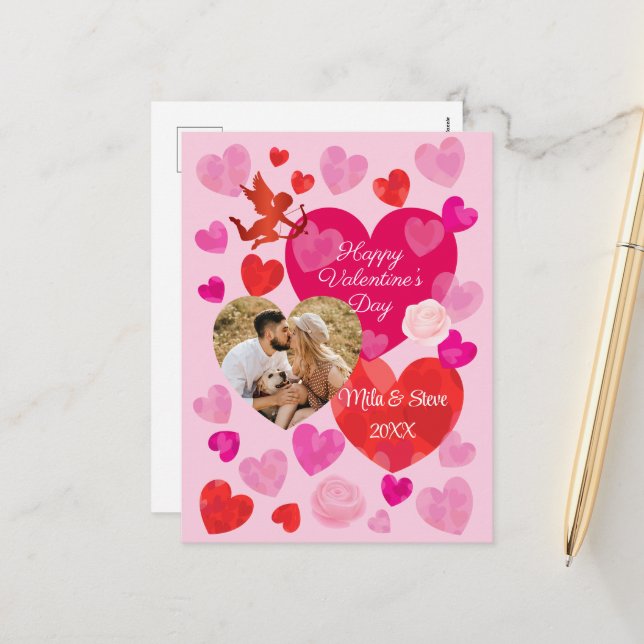Cartes Pour Fêtes Annuelles Bonne Saint Valentin (Devant/Arrière en situation)