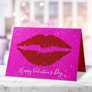 Cartes Pour Fêtes Annuelles Bonne Saint Valentin lèvres rouges sur Parties sci