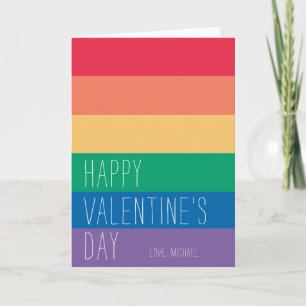 Cartes Pour Fêtes Annuelles Bonne Saint Valentin   LGBTQ Rainbow Valentine