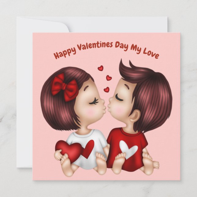 Cartes Pour Fêtes Annuelles Bonne Saint Valentin Mon amour (Devant)