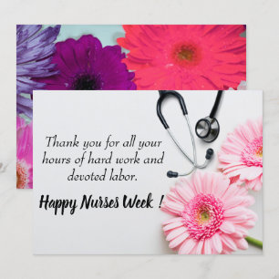 Cartes Pour Fêtes Annuelles Bonne semaine infirmière rose marguerite florale